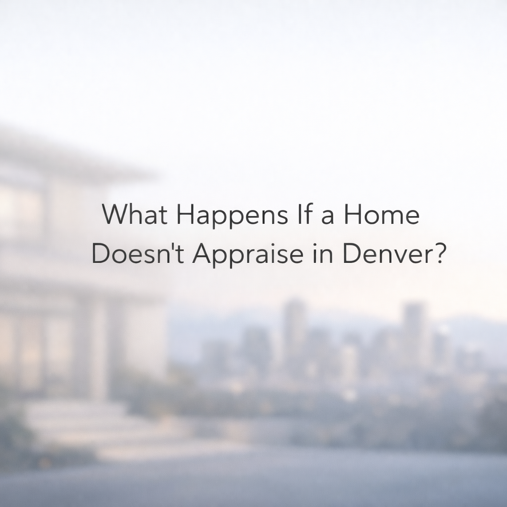What Happens If a Home Doesn&rsquo;t Appraise in Denver?