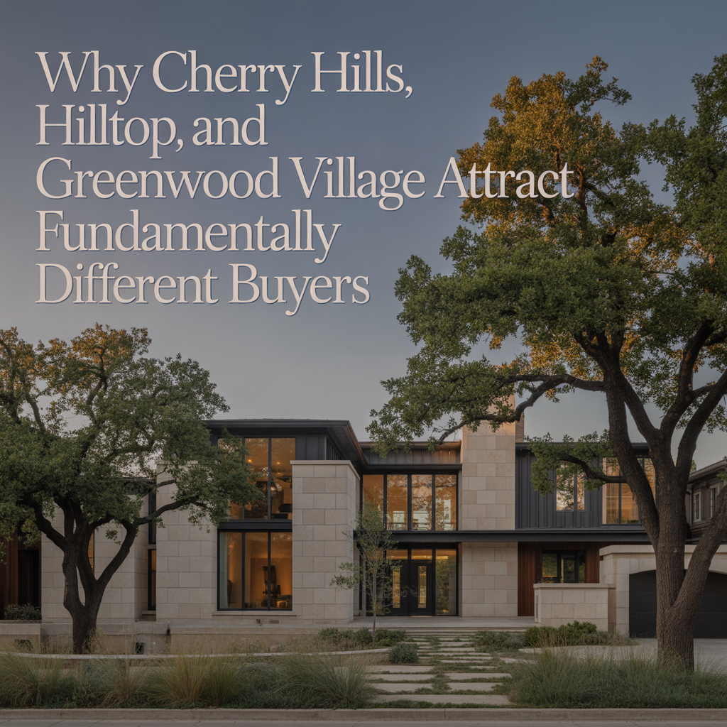 Why Cherry Hills, Hilltop, and Greenwood Village Attract Fundamentally Different Buyers