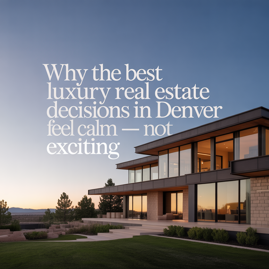 Why the Best Luxury Real Estate Decisions in Denver Feel Calm &mdash; Not Exciting