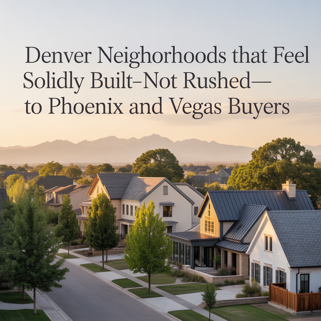 Denver Neighborhoods That Feel Solidly Built&mdash;Not Rushed&mdash;To Phoenix and Vegas Buyers