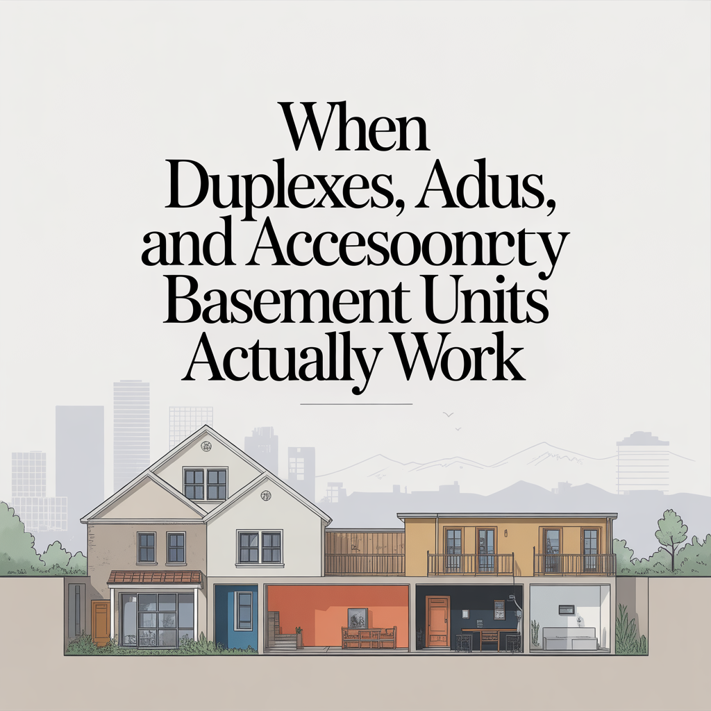 When Duplexes, ADUs, and Basement Units Actually Work