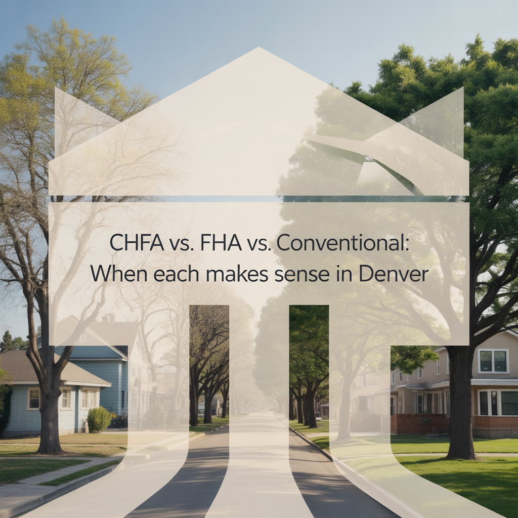 CHFA vs. FHA vs. Conventional: When Each Makes Sense in Denver