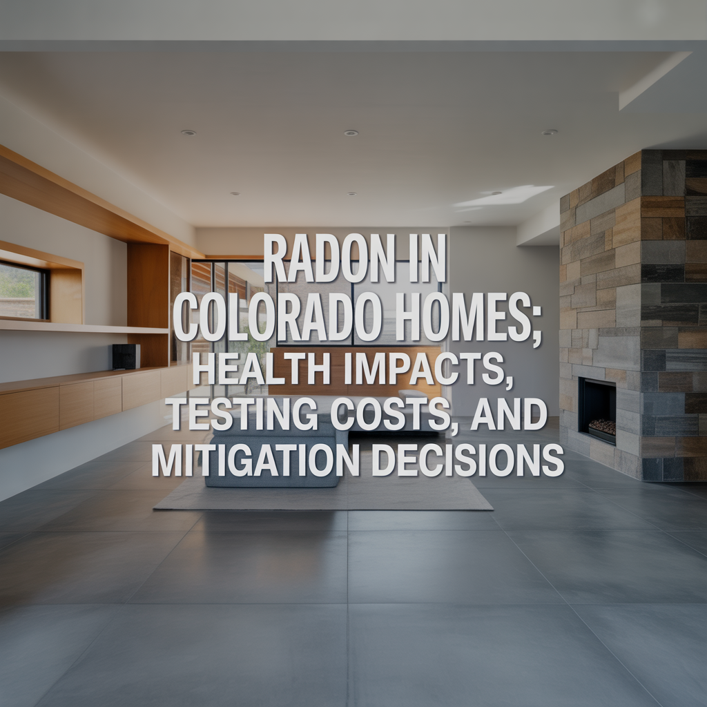 Radon in Colorado Homes: Health Impacts, Testing Costs, and Mitigation Decisions