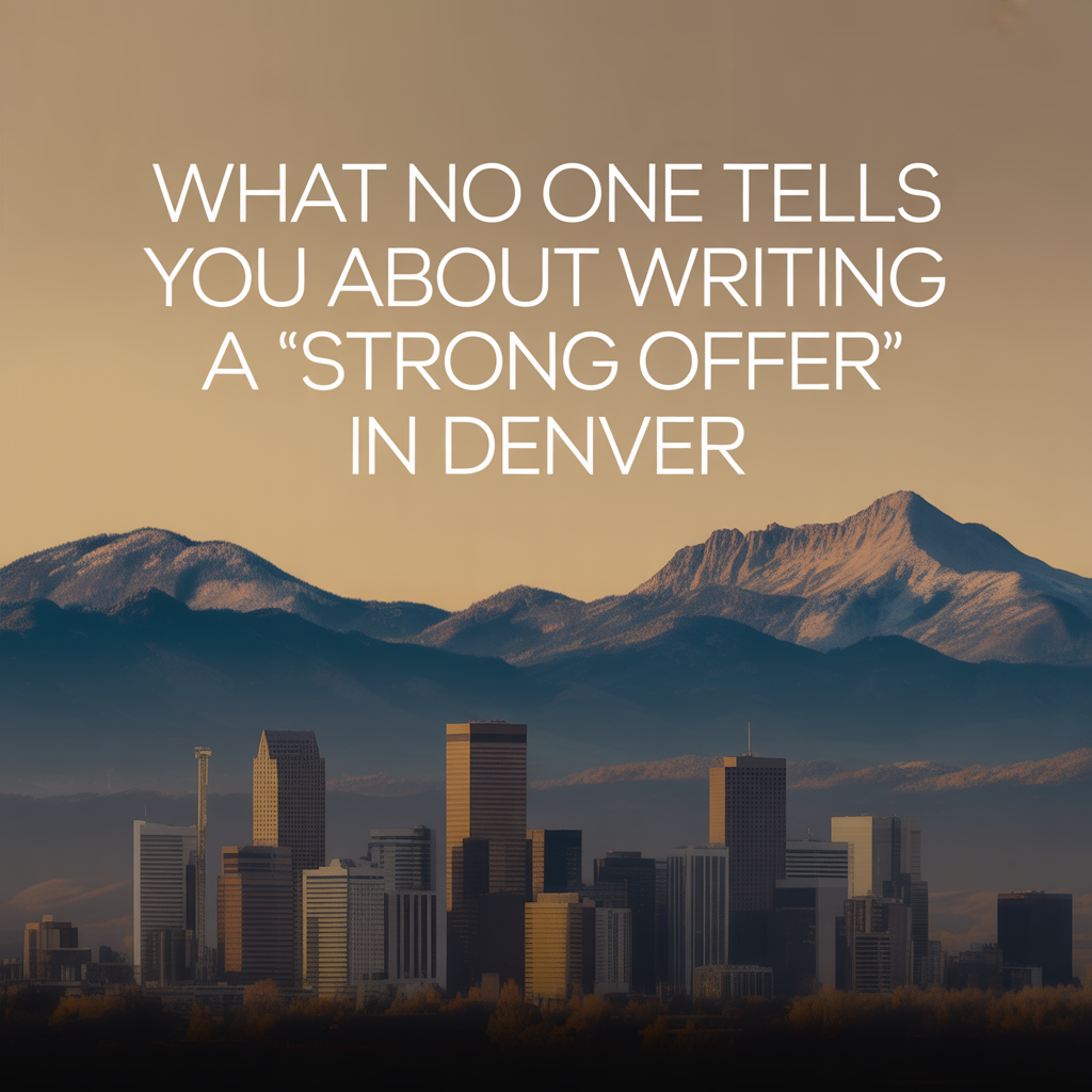 What No One Tells You About Writing a &ldquo;Strong Offer&rdquo; in Denver