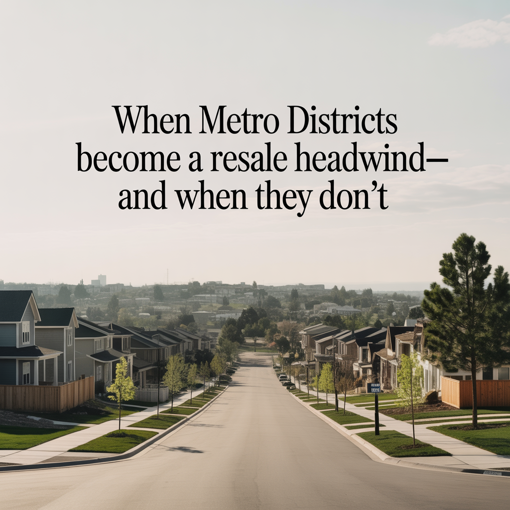 When Metro Districts Become a Resale Headwind&mdash;and When They Don&rsquo;t
