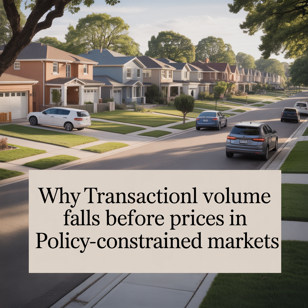 Why Transaction Volume Falls Before Prices in Policy-Constrained Markets