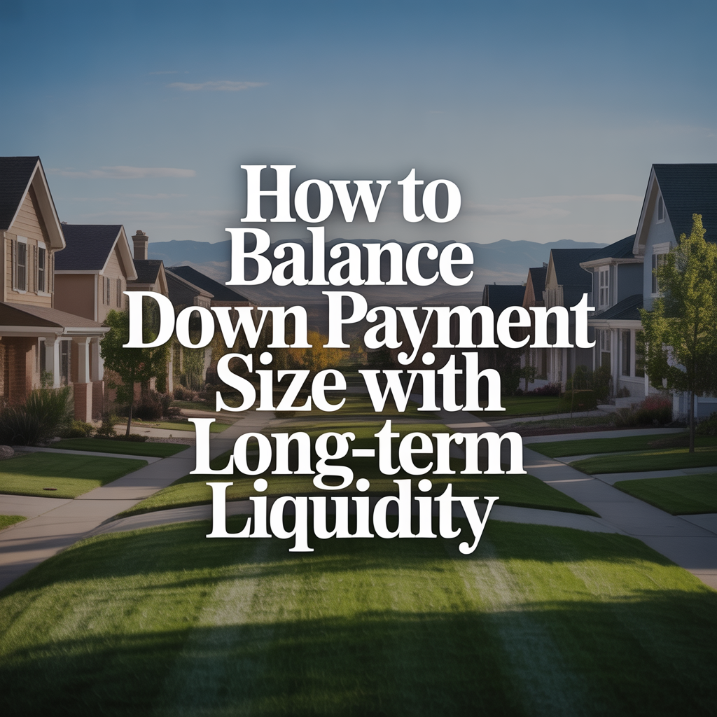 How to Balance Down Payment Size With Long-Term Liquidity