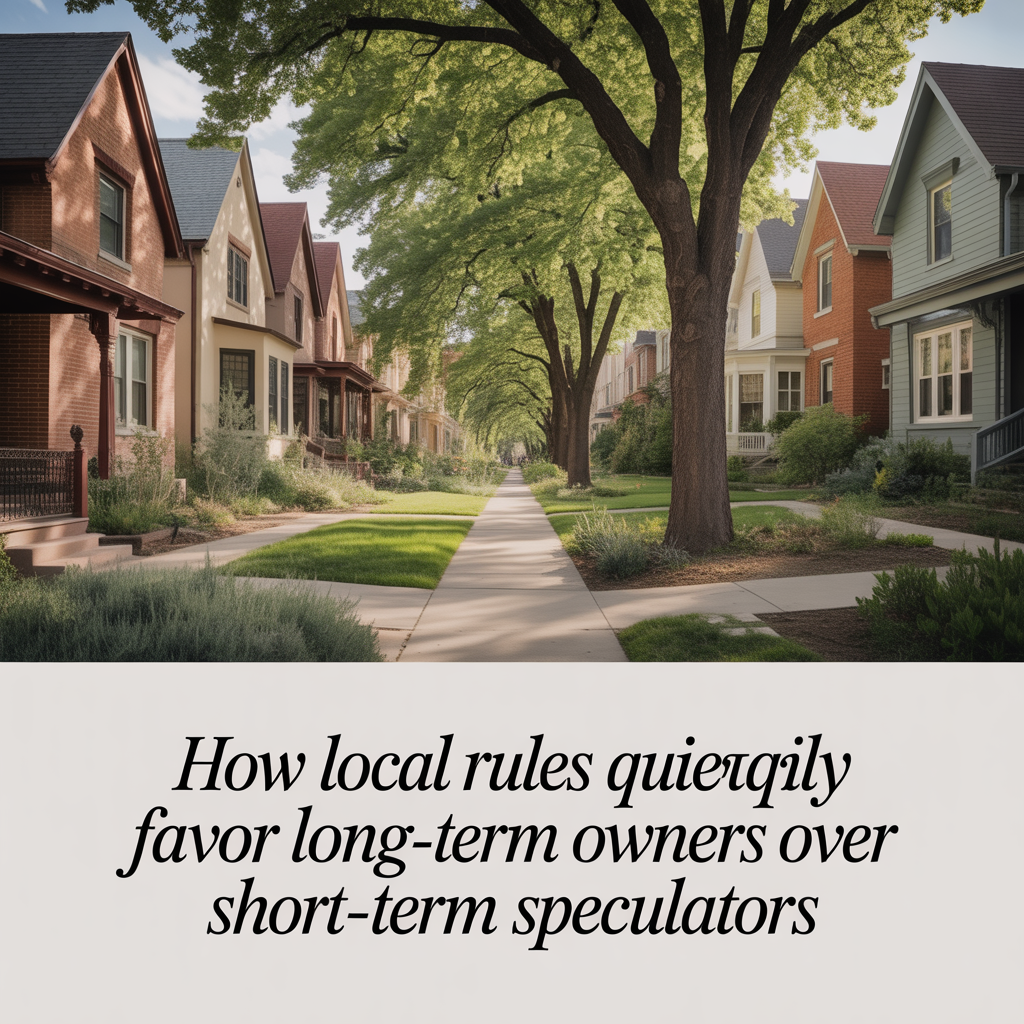 How Local Rules Quietly Favor Long-Term Owners Over Short-Term Speculators