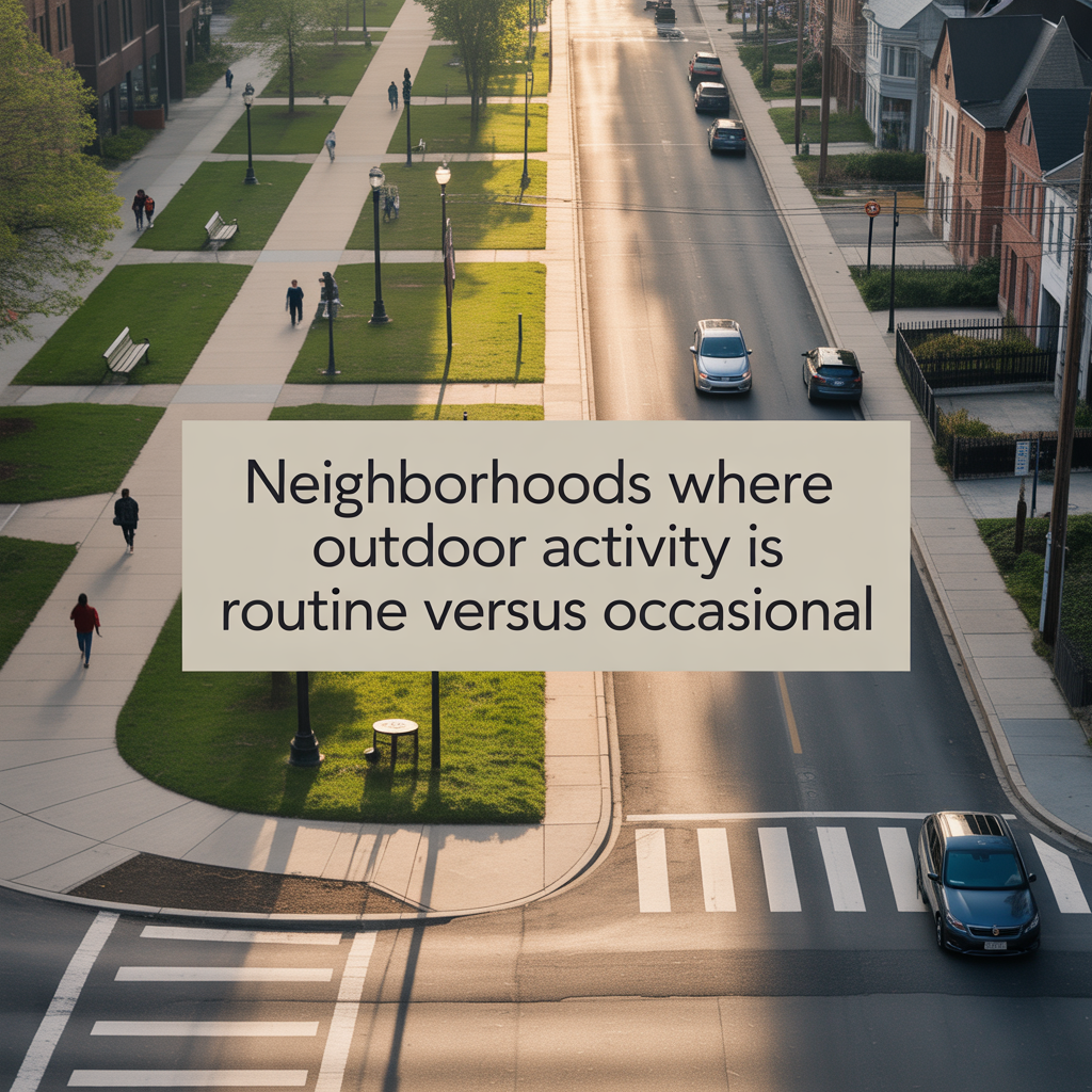 Neighborhoods Where Outdoor Activity Is Routine Versus Occasional