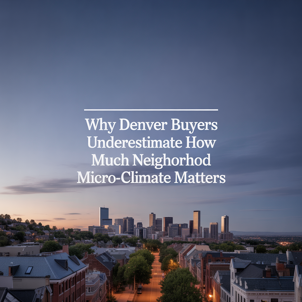 Why Denver Buyers Underestimate How Much Neighborhood Micro-Climate Matters