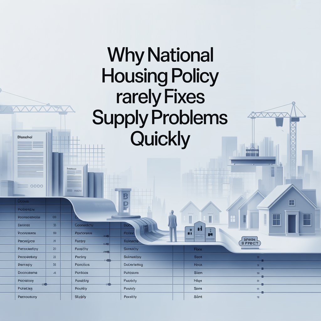 Why National Housing Policy Rarely Fixes Supply Problems Quickly