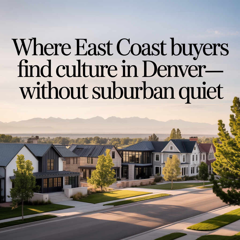 Where East Coast Buyers Find Culture in Denver&mdash;Without Suburban Quiet