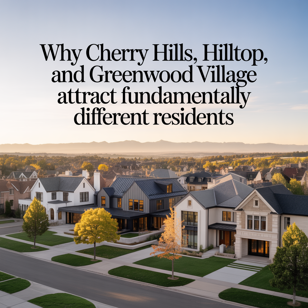 Why Cherry Hills, Hilltop, and Greenwood Village Attract Fundamentally Different Residents