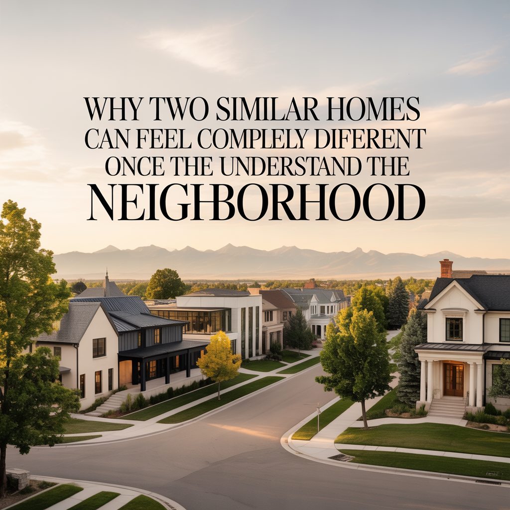 Why Two Similar Homes Can Feel Completely Different Once You Understand the Neighborhood