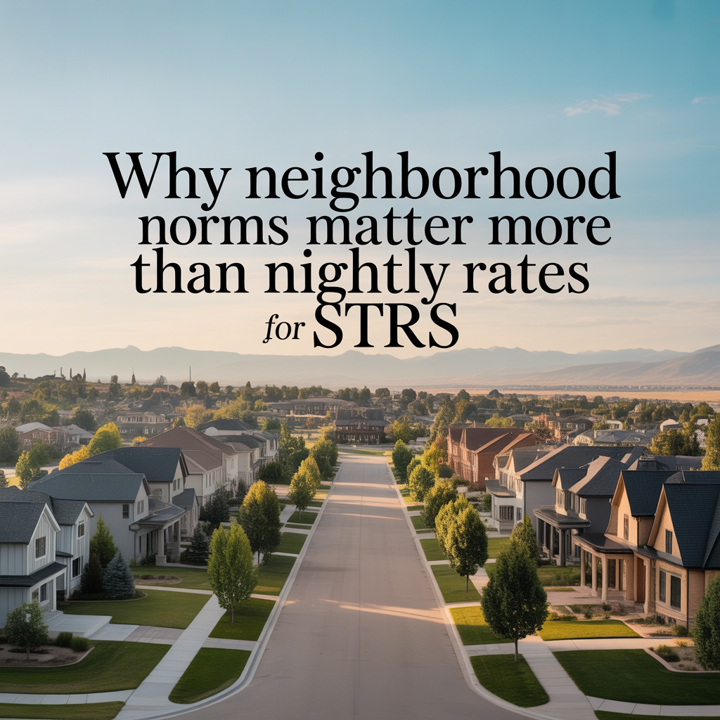 Why Neighborhood Norms Matter More Than Nightly Rates for STRs