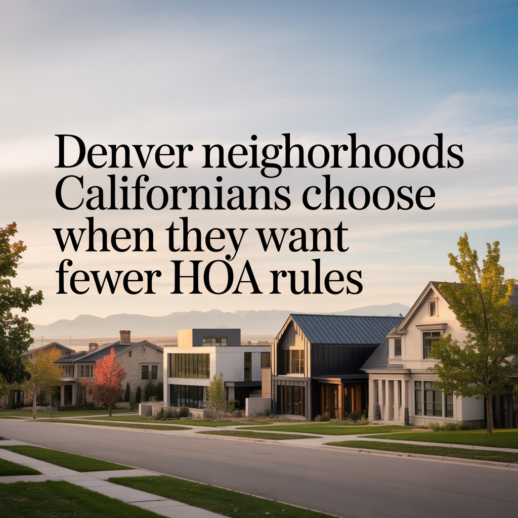 Denver Neighborhoods Californians Choose When They Want Fewer HOA Rules