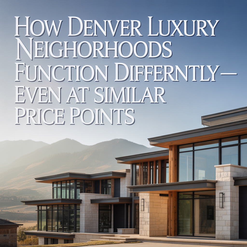 How Denver Luxury Neighborhoods Function Differently — Even at Similar Price Points