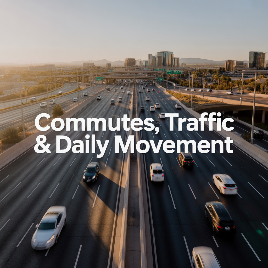 Freeway and arterial corridors illustrating Tempe commute and daily movement patterns.
