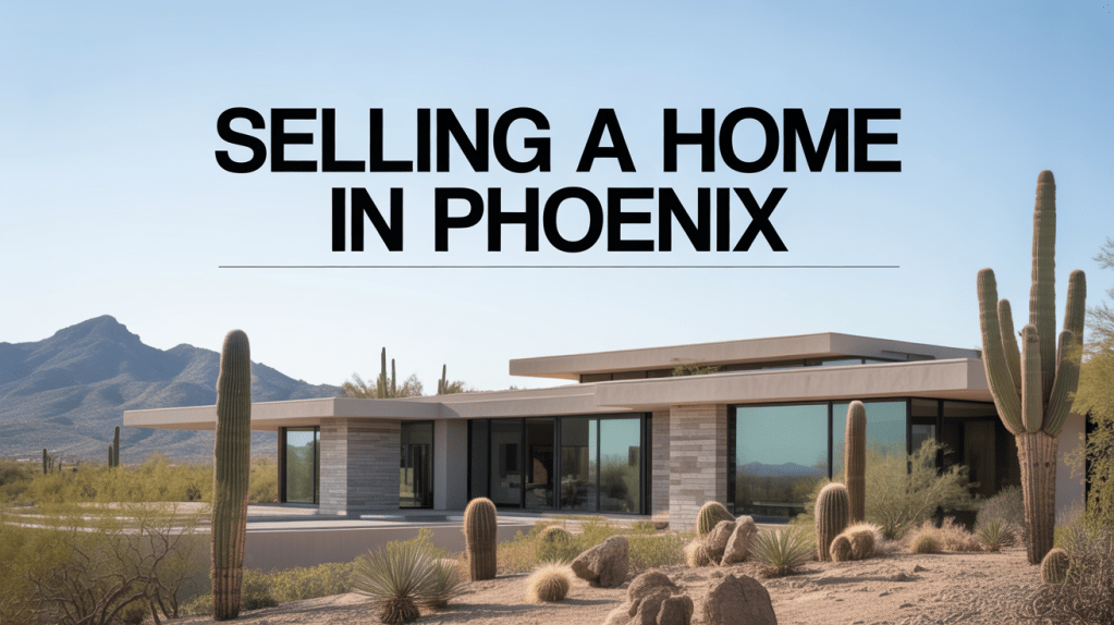 Modern home for sale in Phoenix surrounded by desert landscape and cacti