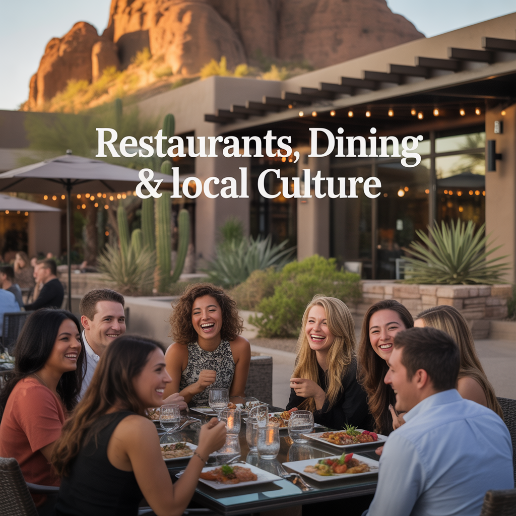 Friends enjoying patios and dining near Mill Avenue, representing Tempe social patterns.