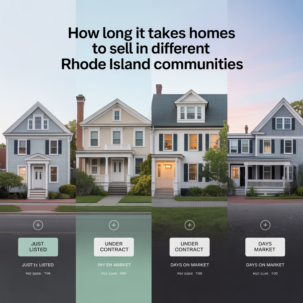 Visual of different Rhode Island neighborhoods with varying home sale speeds, illustrating how location and demand impact days on market across communities.