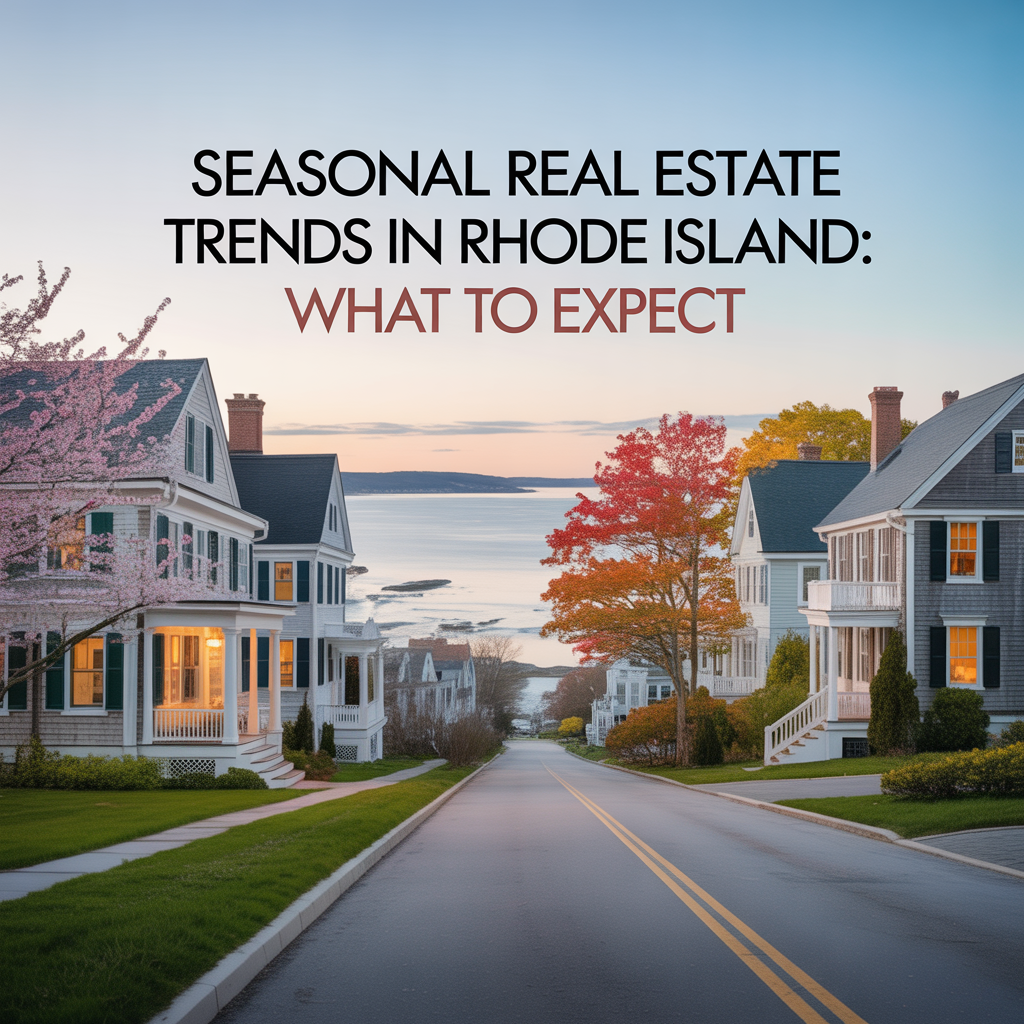 Visual of Rhode Island homes across all four seasons, illustrating how real estate activity, buyer demand, and market conditions shift throughout the year.